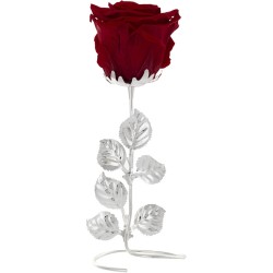 FIGURA ROSA ROJA PLATEADA...
